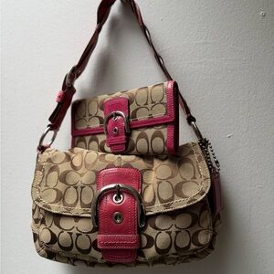 Coach Signature Pink Soho 11862 & Wallet Set